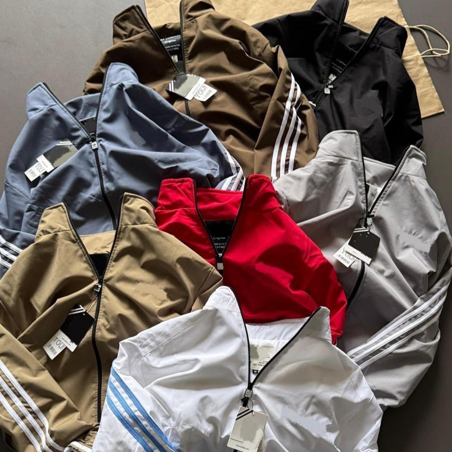 Classic Striped Zip-Up Windbreaker